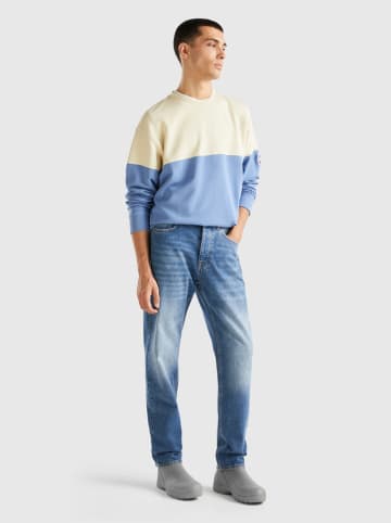 Benetton Sweter w kolorze niebiesko-kremowym