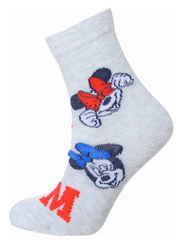 Disney Minnie Mouse Skarpety (3 pary) "Minnie" w kolorze czerwono-szaro-czarnym
