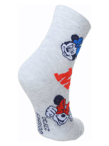 Disney Minnie Mouse Skarpety (3 pary) "Minnie" w kolorze czerwono-szaro-czarnym