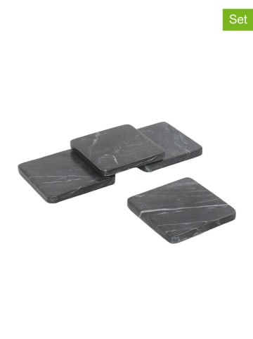 houseproud 4er-Set: Untersetzer "Marble Mates" in Schwarz - (L)10 x (B)10 cm