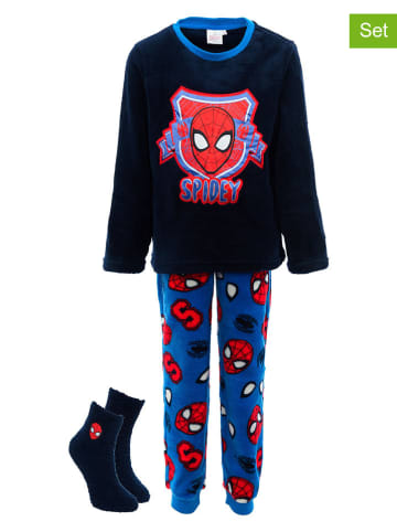 Spiderman 2tlg. Set: Pyjama und Socken "Spiderman" in Blau/ Rot
