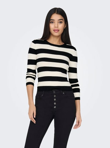 JDY Pullover "Plum" in Schwarz/ Weiß