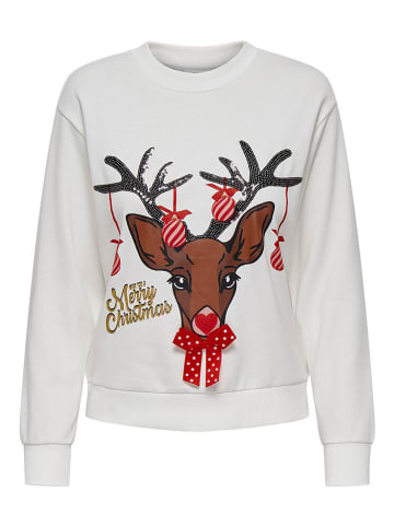 JDY Sweatshirt "Paris" in Weiß