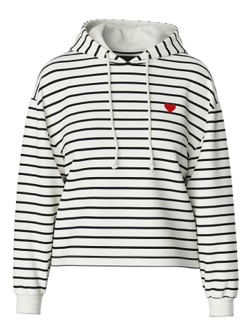 Pieces Hoodie "Chilli" in Creme/ Schwarz
