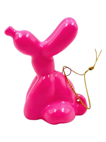 HouseVitamin 2-delige set: kerstballen "Balloon Dog" roze - (L)6,5 x (B)5,5 cm