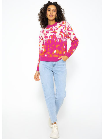 SASSYCLASSY Pullover in Pink/ Weiß/ Orange