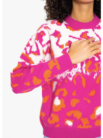 SASSYCLASSY Pullover in Pink/ Weiß/ Orange