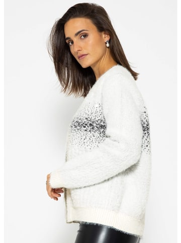 SASSYCLASSY Cardigan in Weiß/ Schwarz