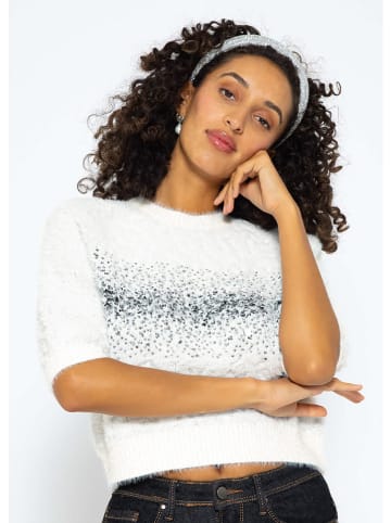 SASSYCLASSY Pullover in Weiß/ Schwarz