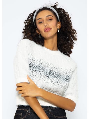 SASSYCLASSY Pullover in Weiß/ Schwarz