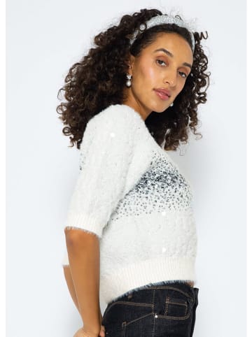 SASSYCLASSY Pullover in Weiß/ Schwarz