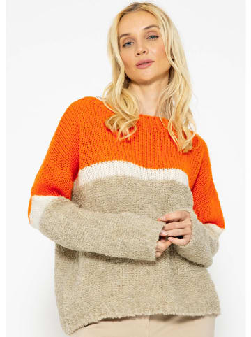 SASSYCLASSY Pullover in Beige/ Orange