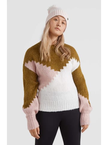 O'Neill Pullover "Colourblock" in Khaki/ Beige/ Weiß