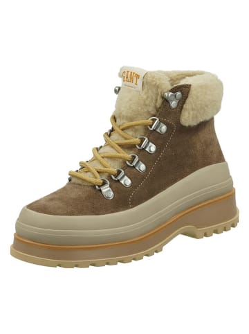 Gant Leder-Winterboots "Wintly" in Hellbraun/ Beige