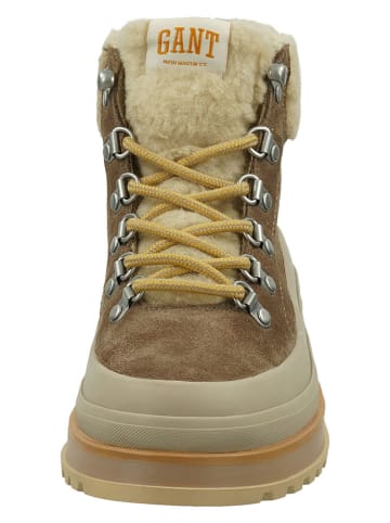 Gant Leder-Winterboots "Wintly" in Hellbraun/ Beige