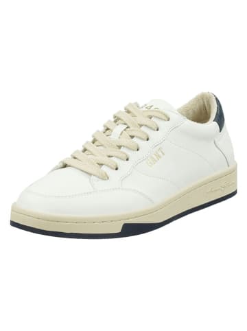 Gant Leren sneakers "Prepus" wit/donkerblauw/beige