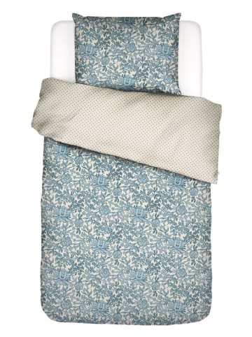 Essenza Satijnen beddengoedset "Ophelia" blauw/crème