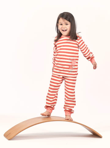 Sense Organics Pyjama "Long John" in Rot/ Beige in Rot/ Beige