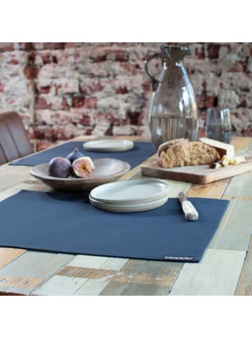 DDDDD 4-delige set: placemats donkerblauw - (L)45 x (B)35 cm