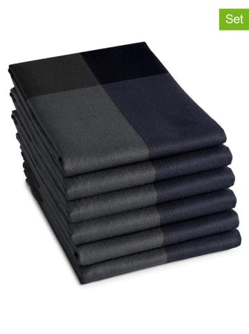DDDDD 6er-Set: Geschirrtücher "Blend" in Antharzit - (L)65 x (B)60 cm
