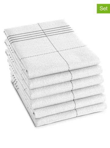 DDDDD 6er-Set: Geschirrtücher "Morvan" in Weiß - (L)65 x (B)60 cm