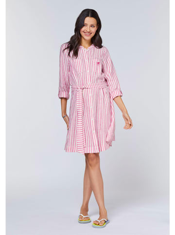 Polo Sylt Leinen-Kleid in Pink/ Weiß