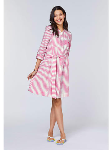 Polo Sylt Leinen-Kleid in Pink/ Weiß