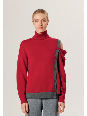 Rodier Wollpullover in Rot/ Anthrazit