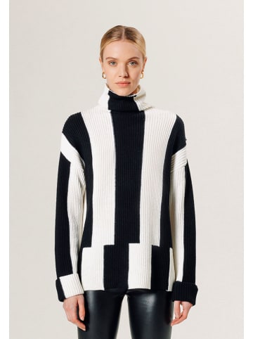 Rodier Wełniany sweter w kolorze czarno-białym