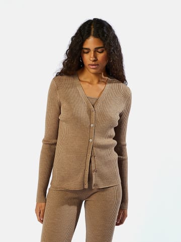 Rodier Wełniany kardigan w kolorze jasnobrązowym