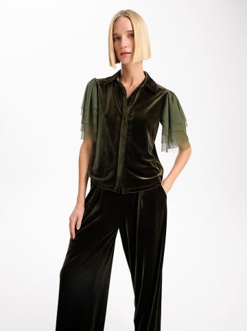 BGN Samtbluse in Khaki