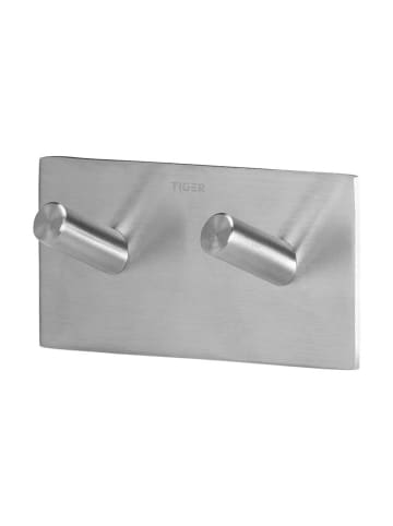 Tiger Handtuchhaken ''Square'' in Silber - (B)9,5 x (H)4,5 x (T)2,7 cm