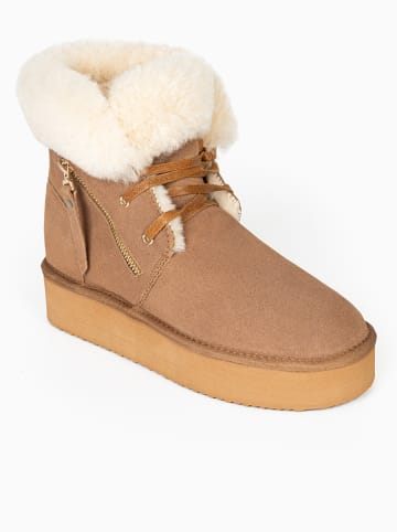 Gooce Leder-Winterboots "Agarita" in Hellbraun