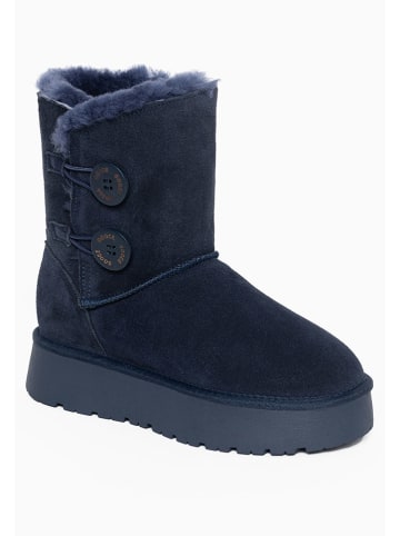 Gooce Leren winterboots "Hubbard" donkerblauw
