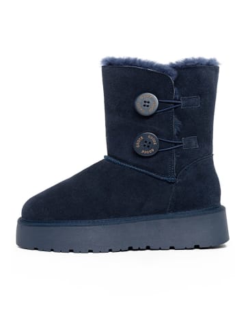 Gooce Leren winterboots "Hubbard" donkerblauw