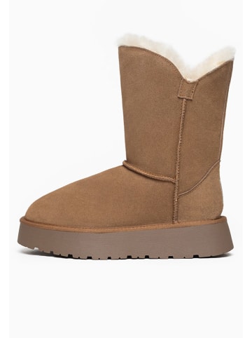 Gooce Leder-Winterstiefel "Breezy" in Hellbraun