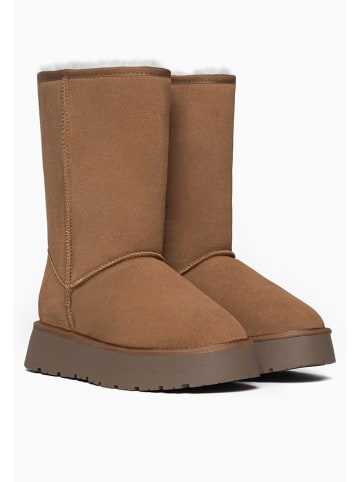 Gooce Leder-Winterstiefel "Pikes" in Hellbraun