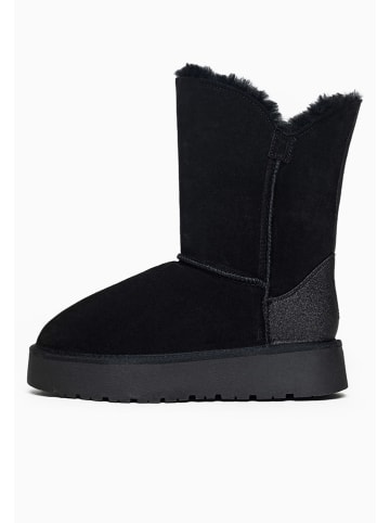 Gooce Leder-Winterboots "Honey" in Schwarz