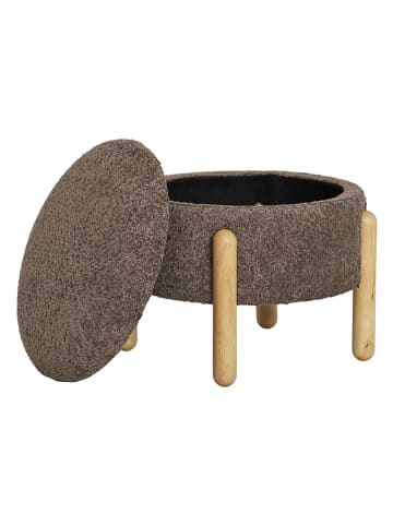 House Nordic Pouf "Medas" in Braun/ Hellbraun - (H)36 x Ø 45 cm