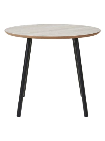 House Nordic Salontafel "Aalst" beige/zwart - (H)45 x Ø 55 cm
