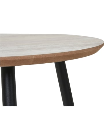 House Nordic Salontafel "Aalst" beige/zwart - (H)45 x Ø 55 cm