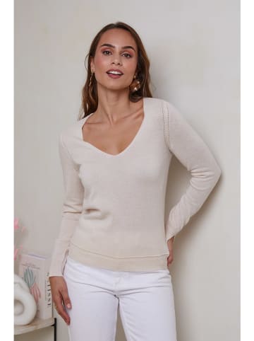 Soft Cashmere Kasjmieren trui crème