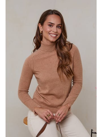 Soft Cashmere Kaschmir-Rollkragenpullover in Hellbraun