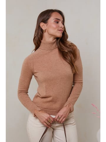 Soft Cashmere Kasjmieren coltrui lichtbruin
