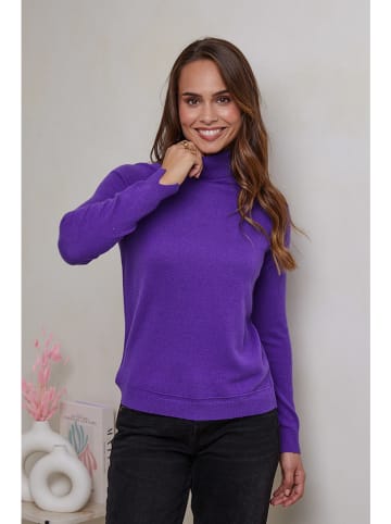 Soft Cashmere Kaschmir-Rollkragenpullover in Lila