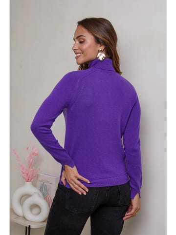 Soft Cashmere Kaschmir-Rollkragenpullover in Lila