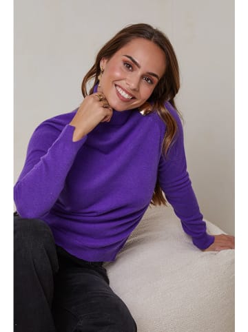 Soft Cashmere Kaschmir-Rollkragenpullover in Lila