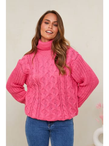 Soft Cashmere Rollkragenpullover in Pink