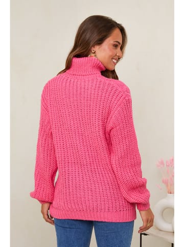 Soft Cashmere Rollkragenpullover in Pink
