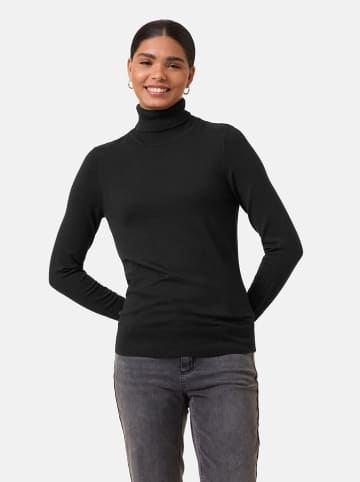 TAIFUN Rollkragenpullover in Schwarz